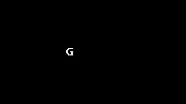 Get ready! 3 2 1 Go! text animated in pixel neon style. Transparent Alpha Channel 4K.