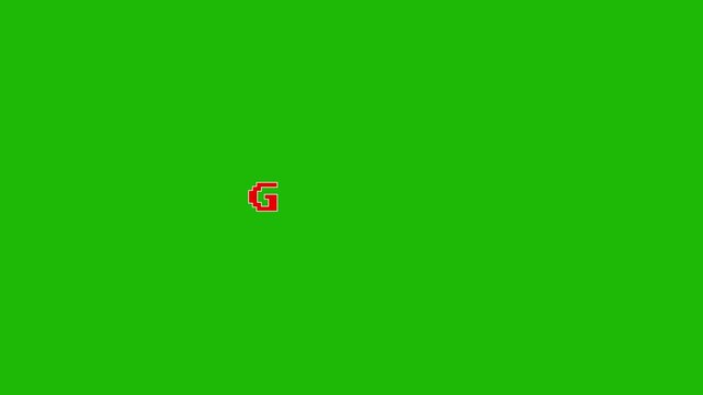 Get ready! 3 2 1 Go! text animated in pixel neon style. Transparent Alpha Channel 4K.