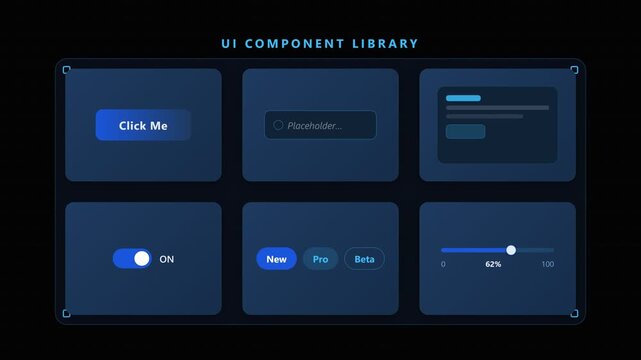Dark Mode UI Component Library Showcase