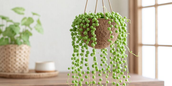 string of pearls plant in clay terracotta pot