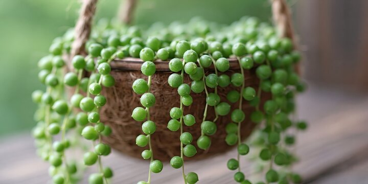 string of pearls plant in clay terracotta pot