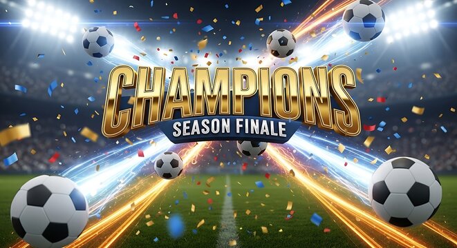 Champions season finale soccer tournament celebration banner