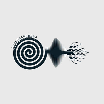 Digital data stream spiral notebook illustration &ndash; Great for sound design agencies, voice user interface design, or modern copywriting.
