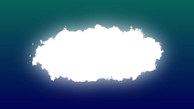 Glowing white cloud shape shrinking on teal and blue gradient background