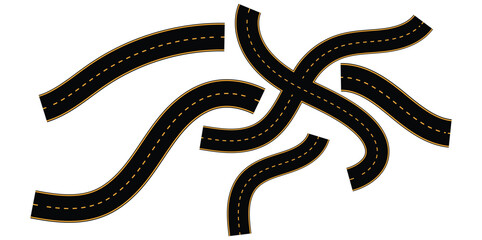 Fototapeta premium Highway Road Signs Pack Black Car Icons Transportation Symbol Collection Vector.