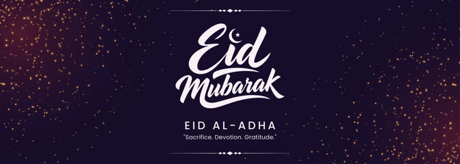eid mubarak elegant islamic greeting poster template, minimal eid al adha calligraphy celebration banner, modern islamic festival greeting social media post template © SpyDesigner