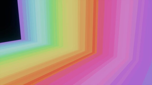 Rainbow curve stripes abstract bg able to loop endless 4k