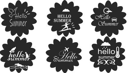 Hello Summer Collection of Icons and Graphics with Summer Themes © CreativeFold