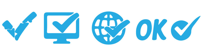 Blue check mark vector icon symbol graphic design  © HIKE STUDIO 9