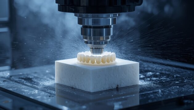 This is a close up of a milling machine cutting a piece of material