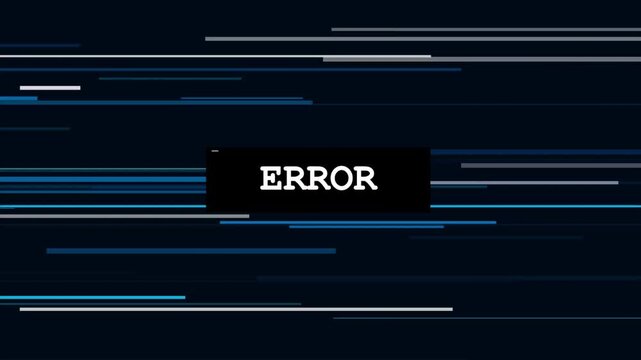 Digital Error Screen with Glitching Lines, Computer System Failure, Cyber Security, Glitch Animation, Tech Warning, Modern Technology Alert 4k video