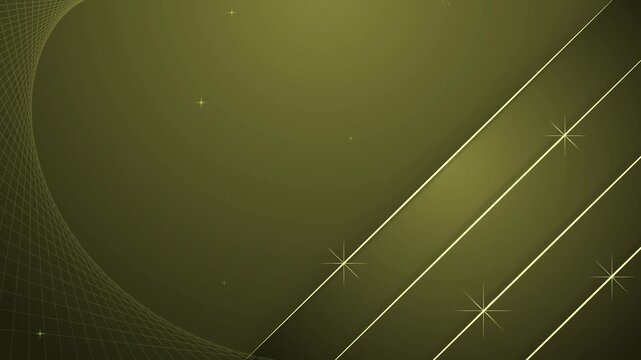 Background with gold diagonal lines shape animation, Elegant dark background with diagonal gold lines and subtle star-like sparkles