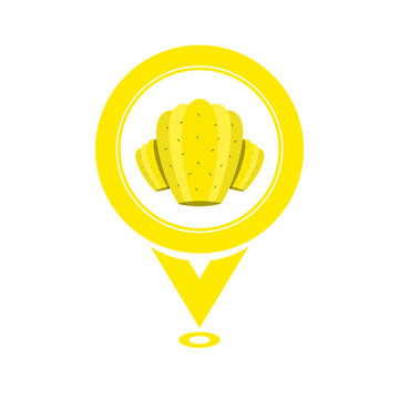 yellow cute sweet madelene location pin icon