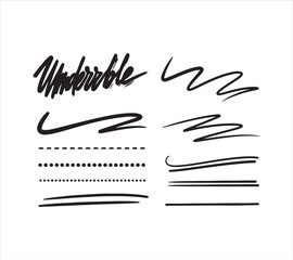 Obraz premium Hand drawn black lines and strokes for graphic design elements isolated on white background
