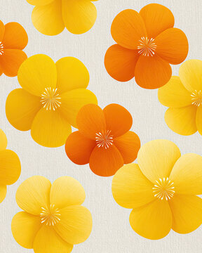 Yellow flower orange flower floral pattern spring blossom