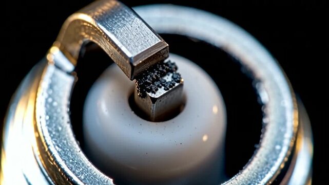 Spark Plug Electrode Metal Tip Ceramic Insulator Macro