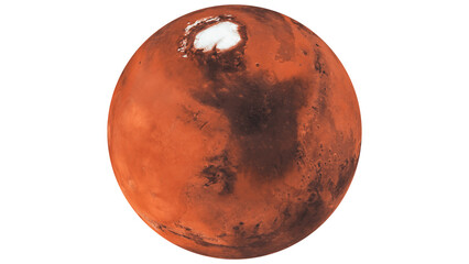 planet mars north pole 3d rendering illustration isolated on transparent background © SN