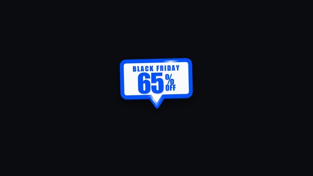 Black Friday Sale 65 Percent Off Promotion on Black Background
