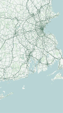 Modern minimalist vector map of Providence, Rhode Island, USA. High-quality scalable illustration of Providence city grid, Providence River confluence for posters and design.