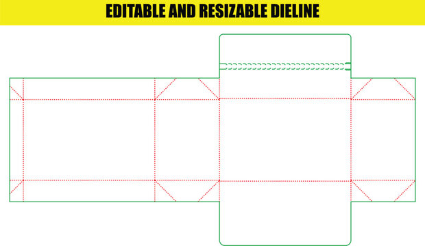 Standard paper carton packaging dieline featuring precise folding lines for custom product box design and creation