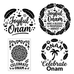 Joyful Onam pookalam heart leaf and festival greetings © AnilChandra