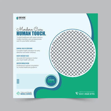 Professional Healthcare Service Promotion Social Media Template