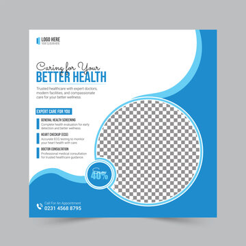 Better Health Clinic Social Media Post Design Template