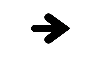 Thick black arrow pointing right, isolated on transparent background © Nolan
