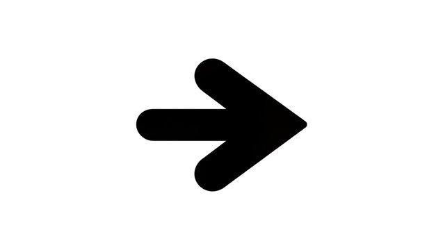Thick black arrow pointing right, isolated on transparent background