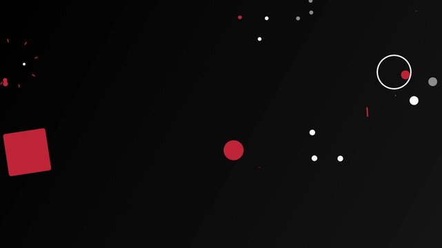 Modern minimalist geometric shapes dynamically animate and transform on a dark background motion