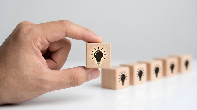 Adding a glowing innovation block into a row of standard concepts