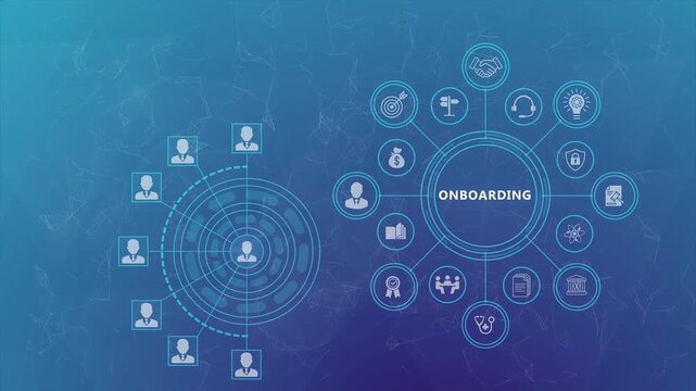 On boarding Work flow Animation for Employee Integration and Smart HR Process Management Systems