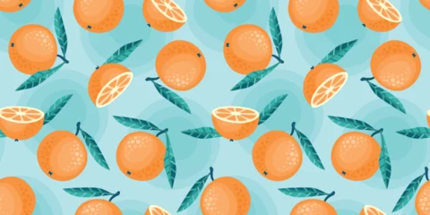 Vector seamless pattern with abstract oranges. Trendy hand drawn art textures. Modern abstract design for paper, cover, fabric, interior decor and other use © Nadia Grapes