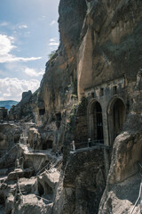 Vardzia  cave monastery site in southern Georgia, excavated from the slopes of the Erusheti Mountain on the left bank of the Kura River, © Michele
