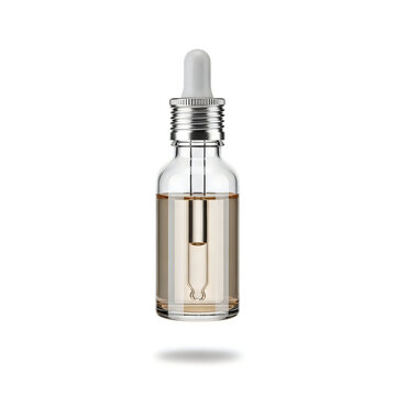 Clear glass e-liquid bottle with metal cap