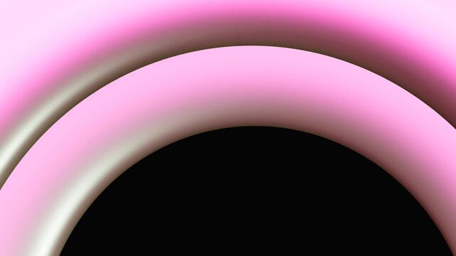 Abstract Arc Curves with Pink and Silver Gradients on Black Background