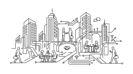 Fototapeta premium sketch of the city