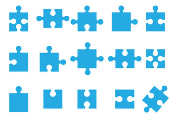 Naklejka premium piece of jigsaw puzzle icon silhouette. Puzzle icon set design. Puzzle symbol collection icon.