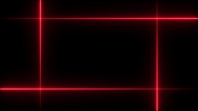 Neon line glowing rectangle frame on black background. Glowing blue neon frame background animation rectangle shape. Motion graphics of neon rectangle frame concept. 4k motion video