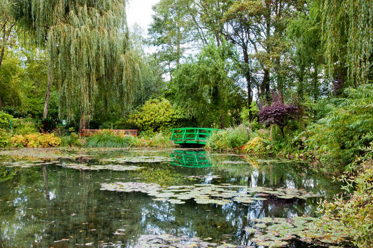 Japanese Bridge Over Lily Pond in Monet&rsquo;s Garden at Giverny