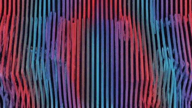 Abstract Vertical Stripes of Vibrant Colors Flowing and Waving.