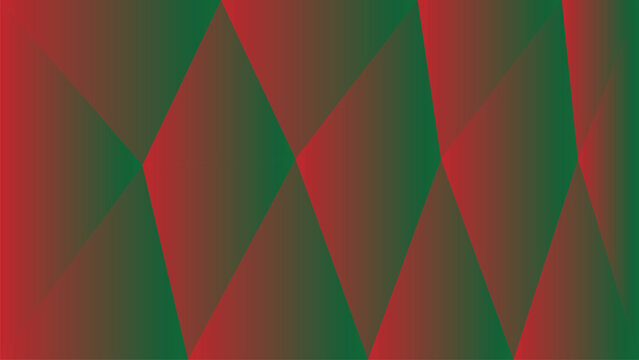geometric pattern of red and green triangles