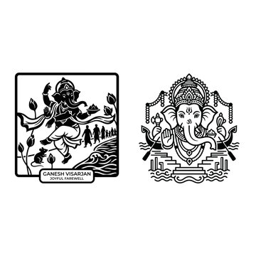 Ganesha mountain immersion square frame design