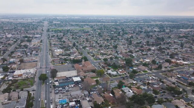 Compton Los Angeles California Drone Aerial Footage