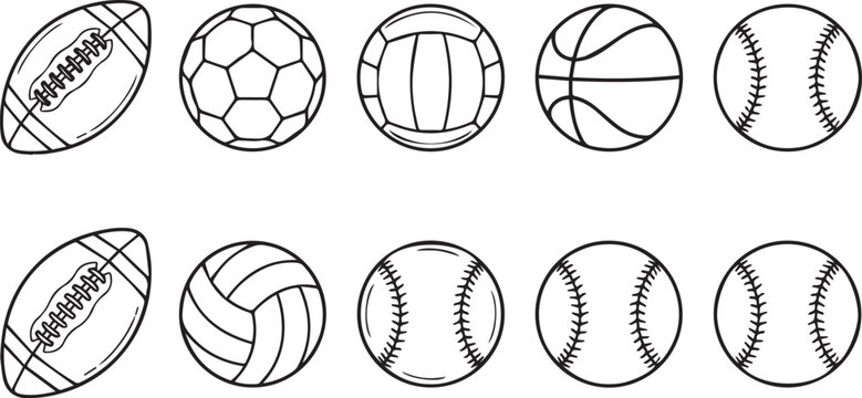 Collection of sports balls illustrations