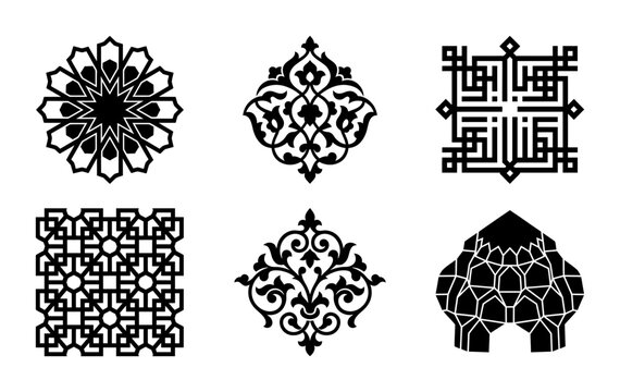Islamic Geometric Patterns, Arabic Calligraphy Art, Arabesque Ornaments, Traditional Arab Design Elements