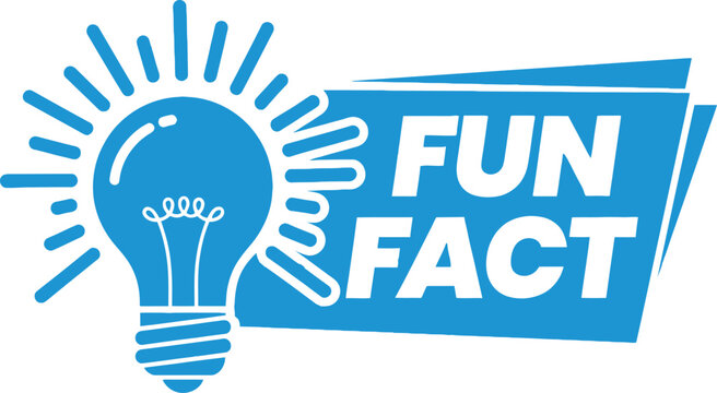 Fun fact icon with lightbulb illustration bright blue vector graphic