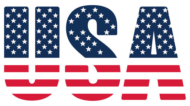 usa flag text design icon