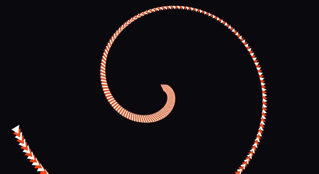 Abstract spiral motion with rotating geometric triangle pattern animation