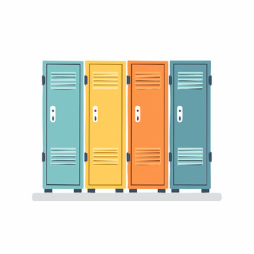 Row of Colorful Lockers